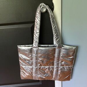 Silver Bath and body works tote